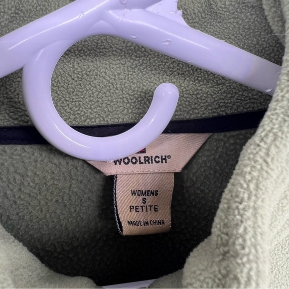 Woolrich Womens small petite olive colored fleece full zip jacket - Picture 6 of 6